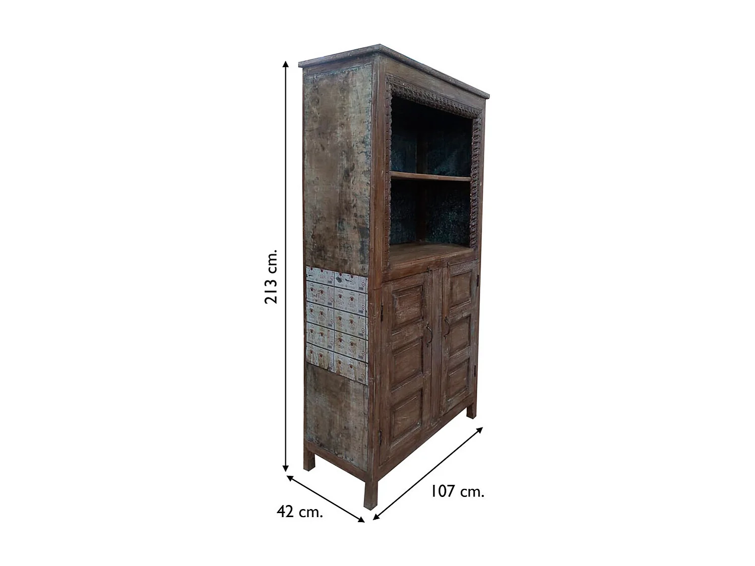 Étagère bibliothèque en bois marron 107x42x213h