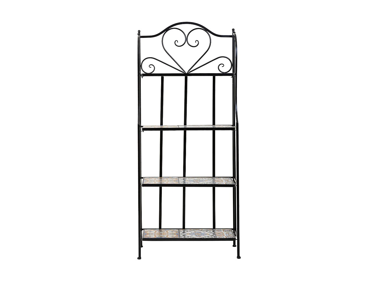 Regal aus Mosaik und schwarzem Schmiedeeisen, 57x27x133h cm