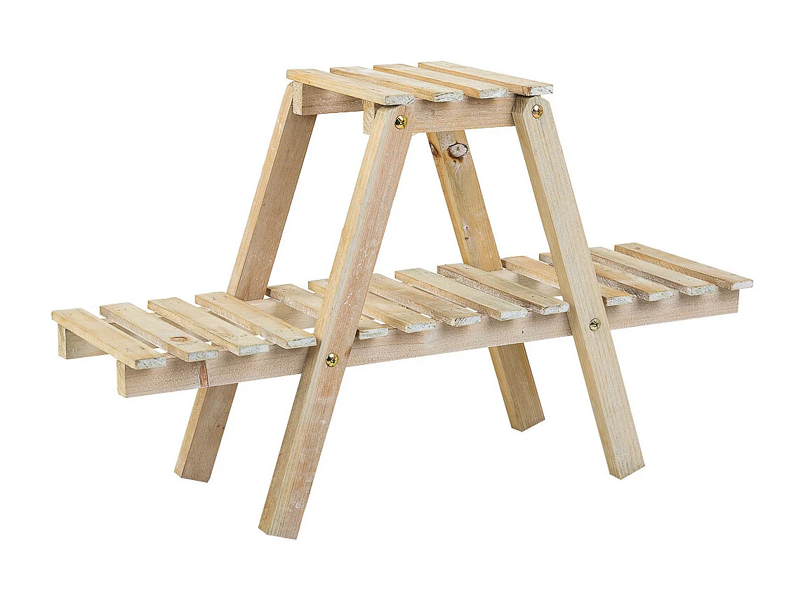 Regal mit 2 braunen Holzregalen 64x19,5x38h cm