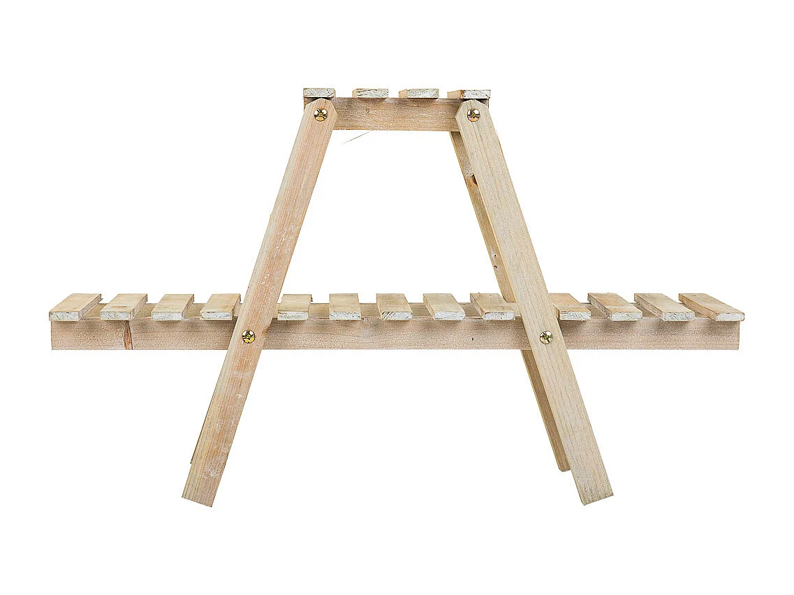 Regal mit 2 braunen Holzregalen 64x19,5x38h cm