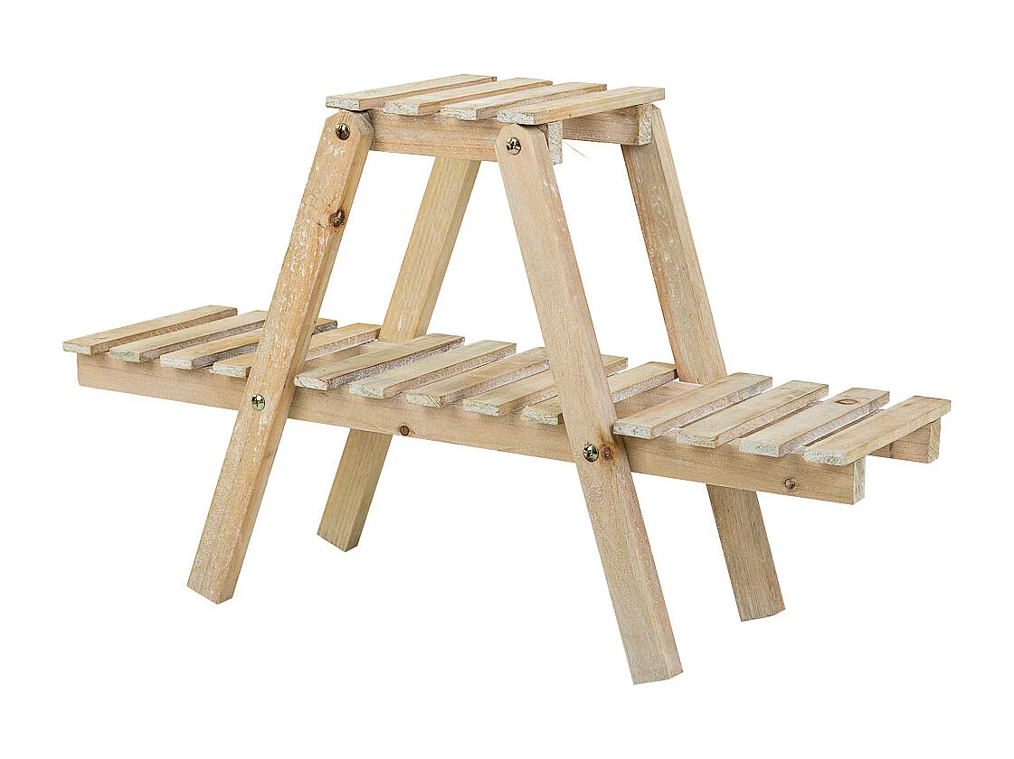 Regal mit 2 braunen Holzregalen 64x19,5x38h cm