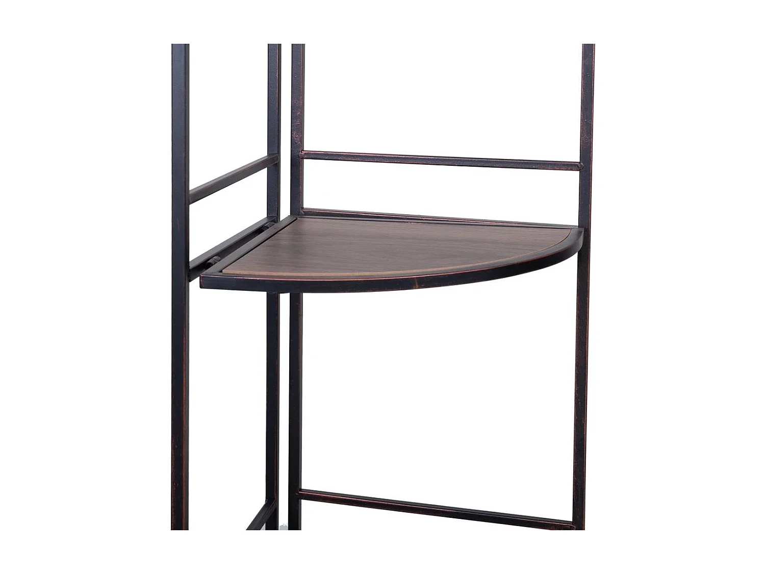 Scaffale angolare in legno nero e metallo 50x36x165h