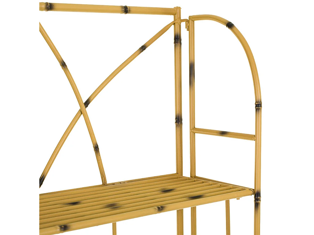 Prateleira em ferro forjado amarelo 60x28x160