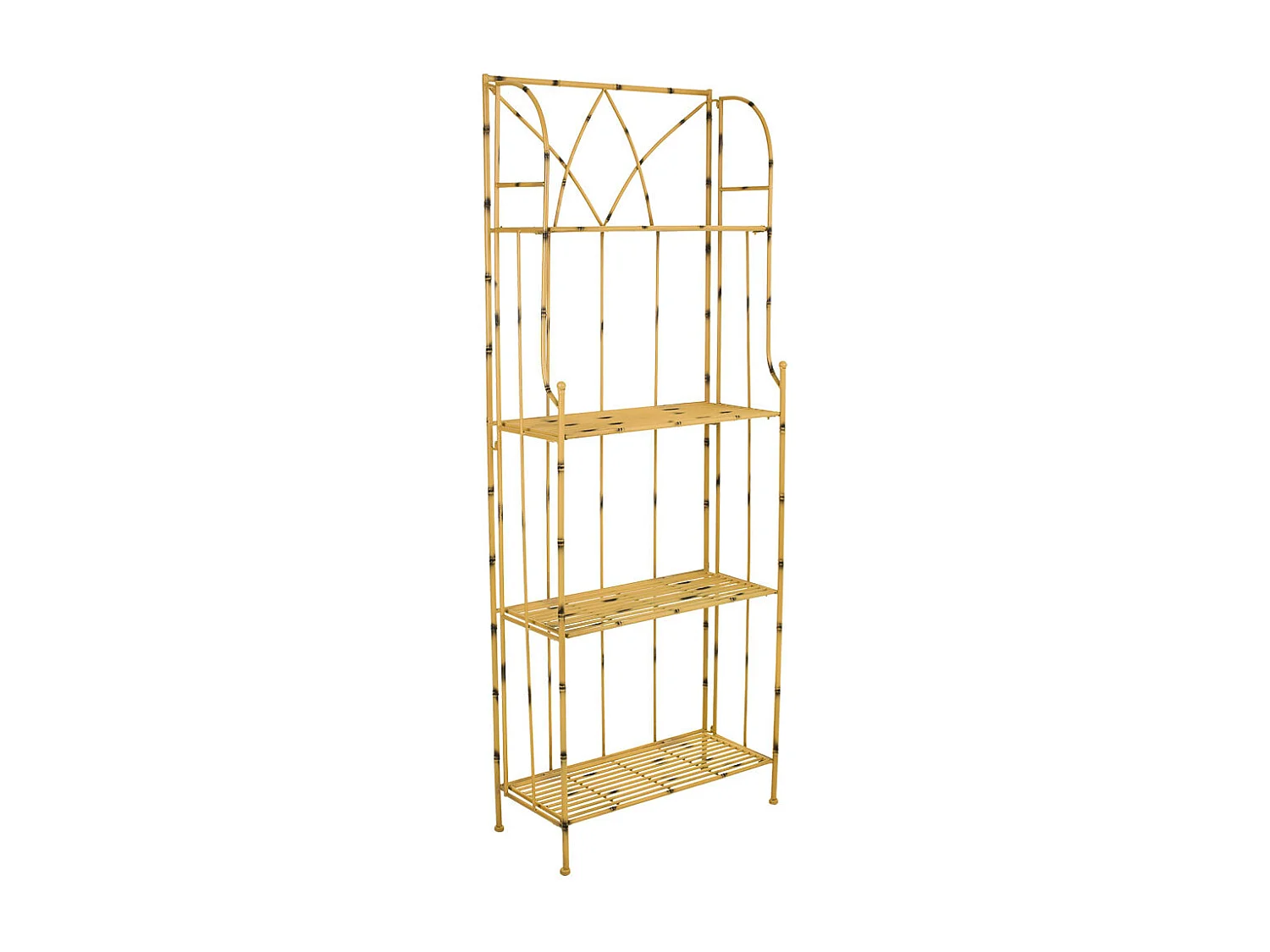 Prateleira em ferro forjado amarelo 60x28x160