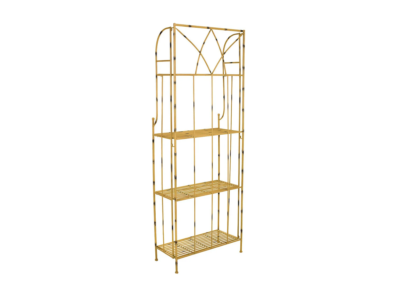 Prateleira em ferro forjado amarelo 60x28x160