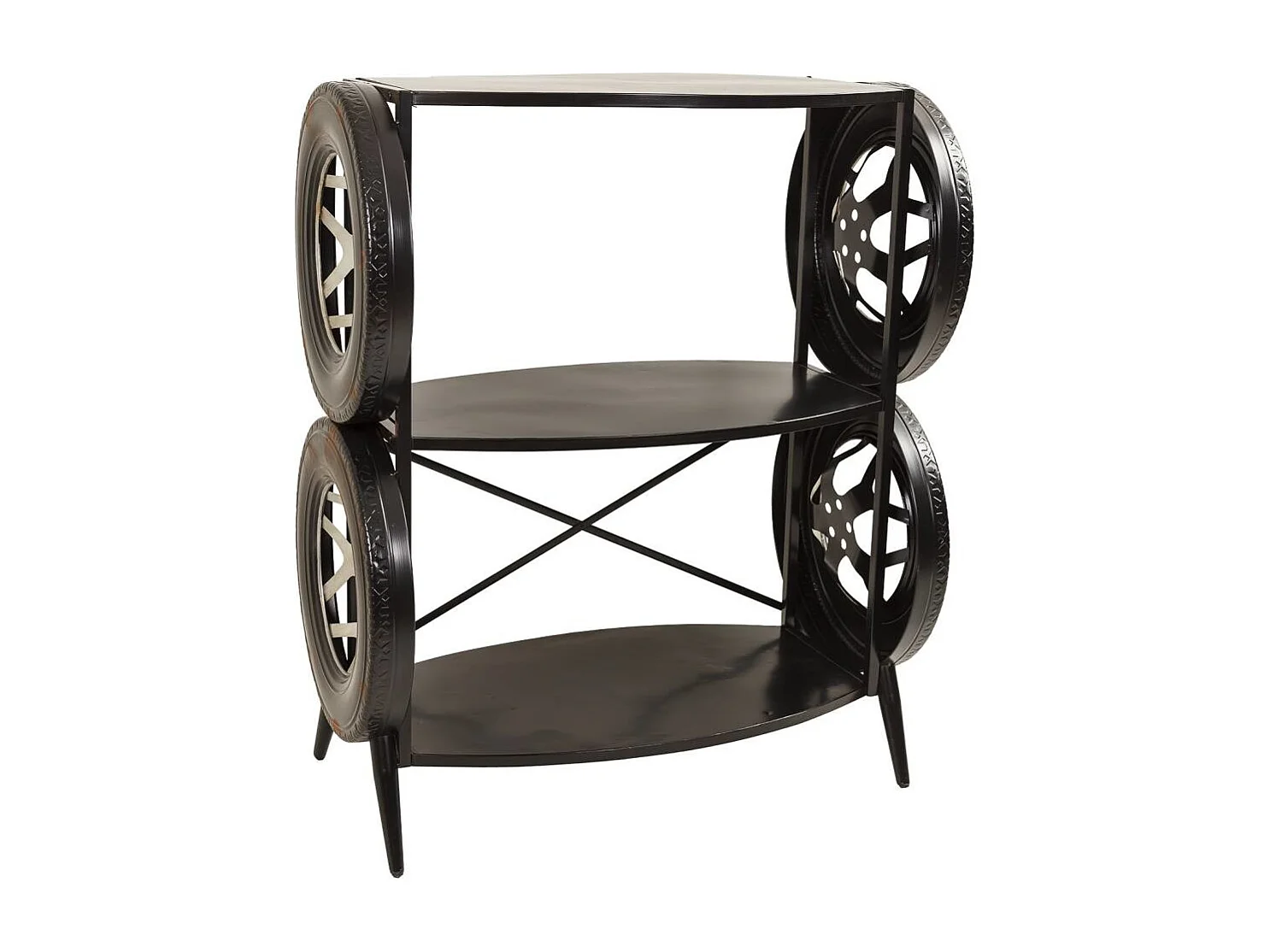 Schwarzes Metallregal 97x51x117,5h cm