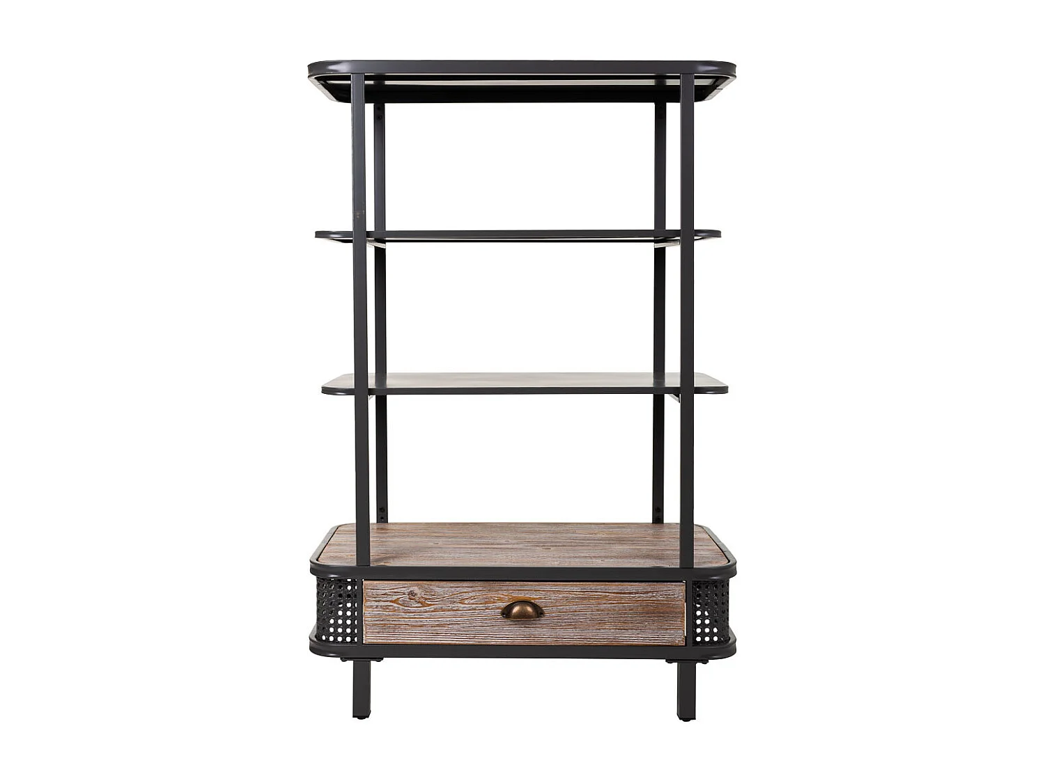 Graues Metall- und Holzregal 80x40x121h cm