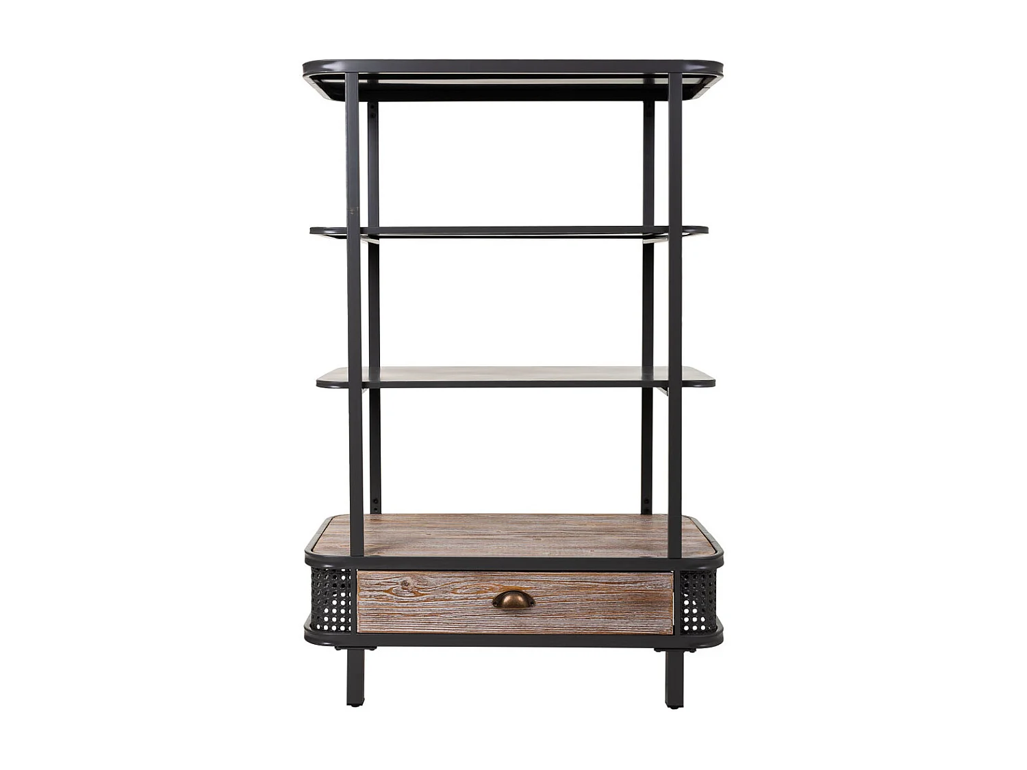 Graues Metall- und Holzregal 80x40x121h cm