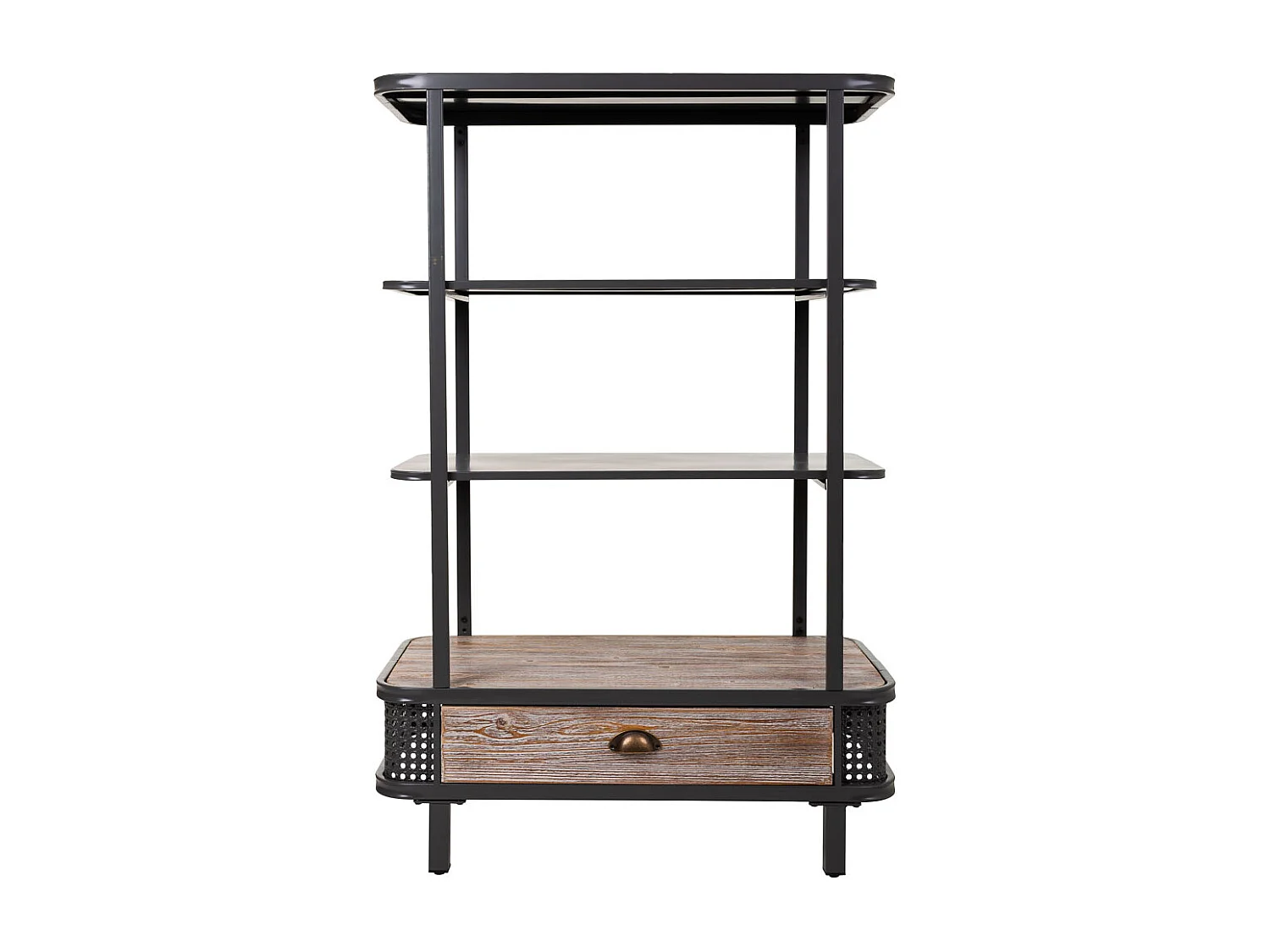 Estante metal e madeira cinza 80x40x121
