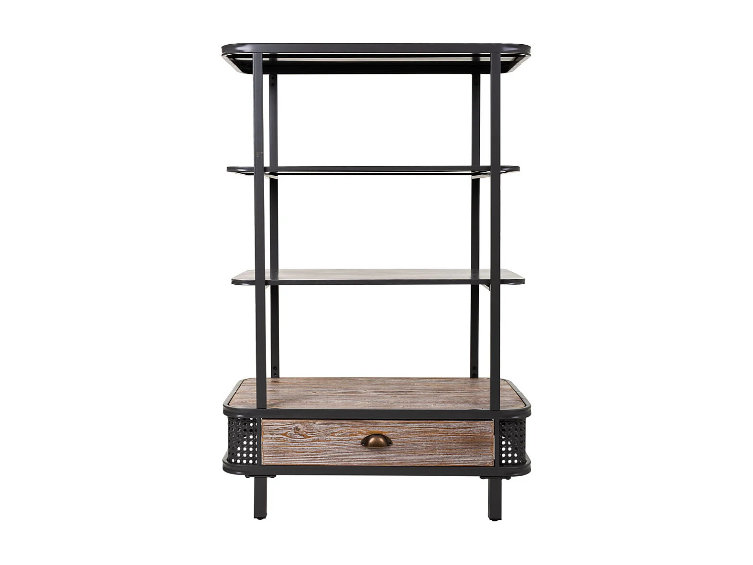 Estante metal e madeira cinza 80x40x121