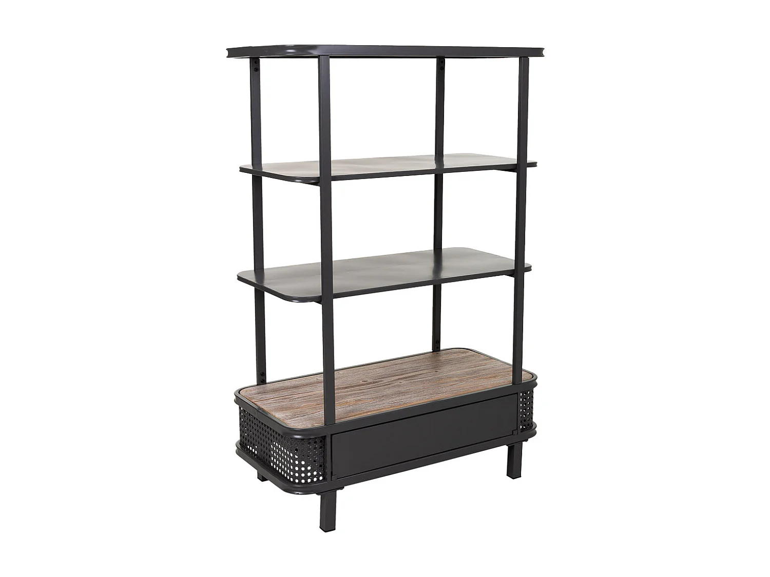 Estante metal e madeira cinza 80x40x121