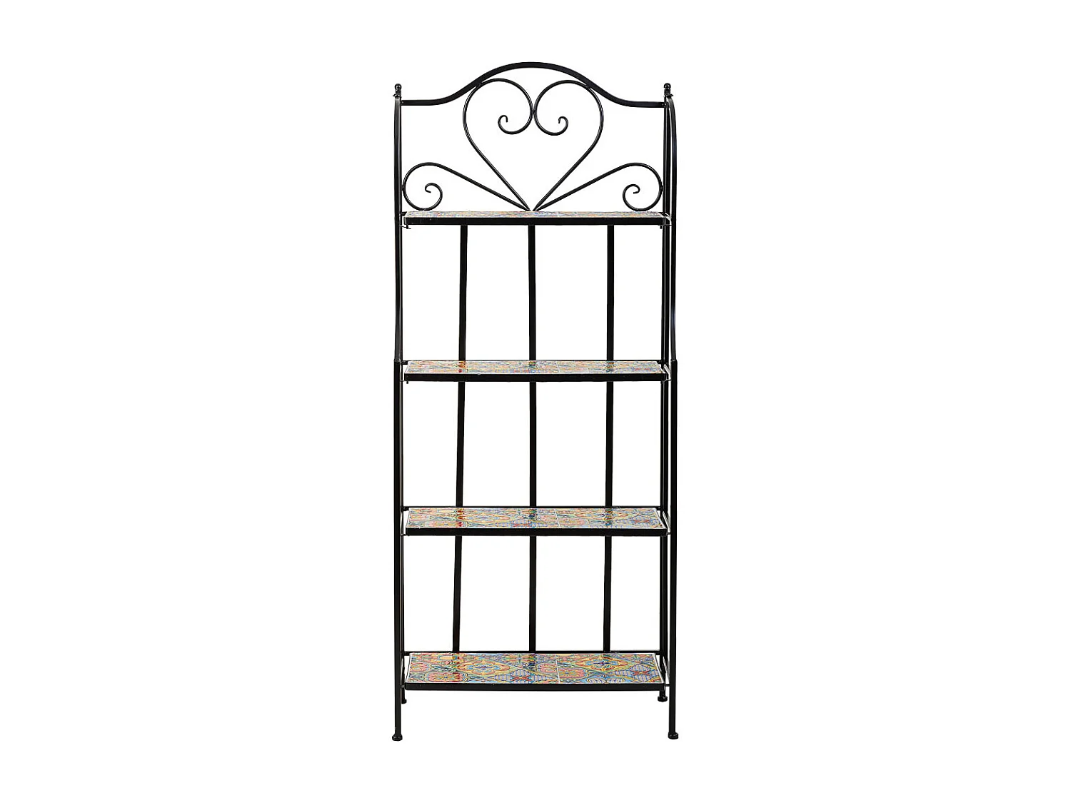Estantería de mosaico y forja negra 57x27x133
