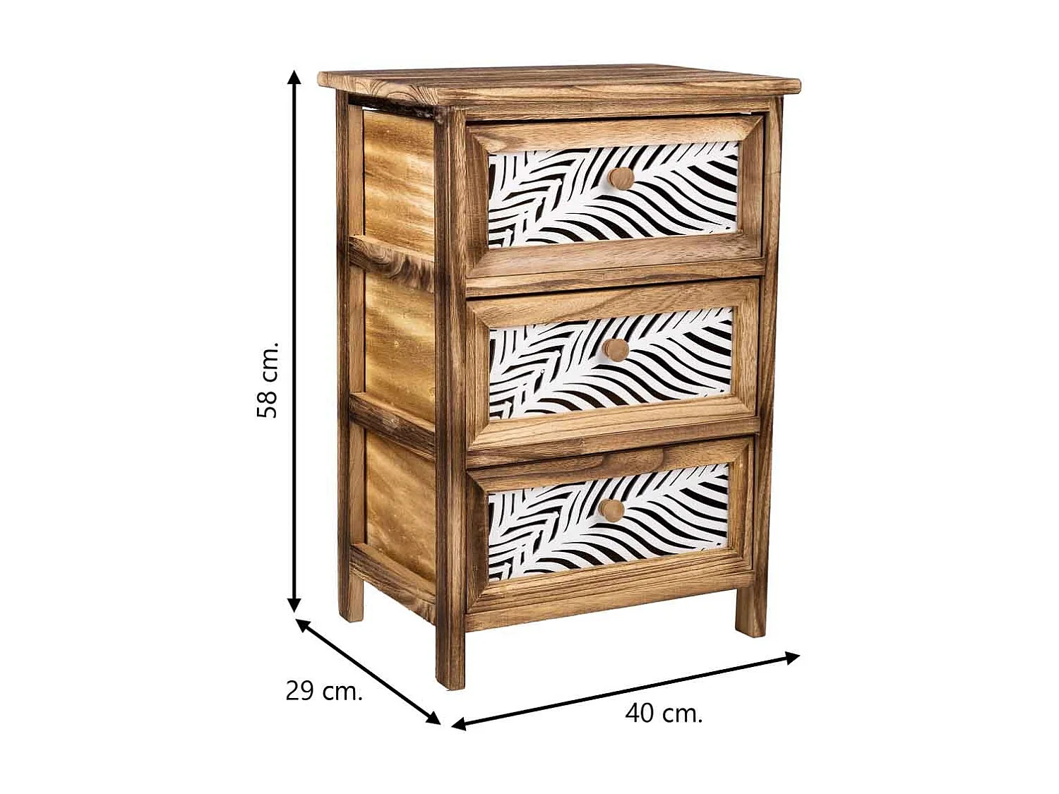 Chiffonnier En Bois Marron 40x29x58h
