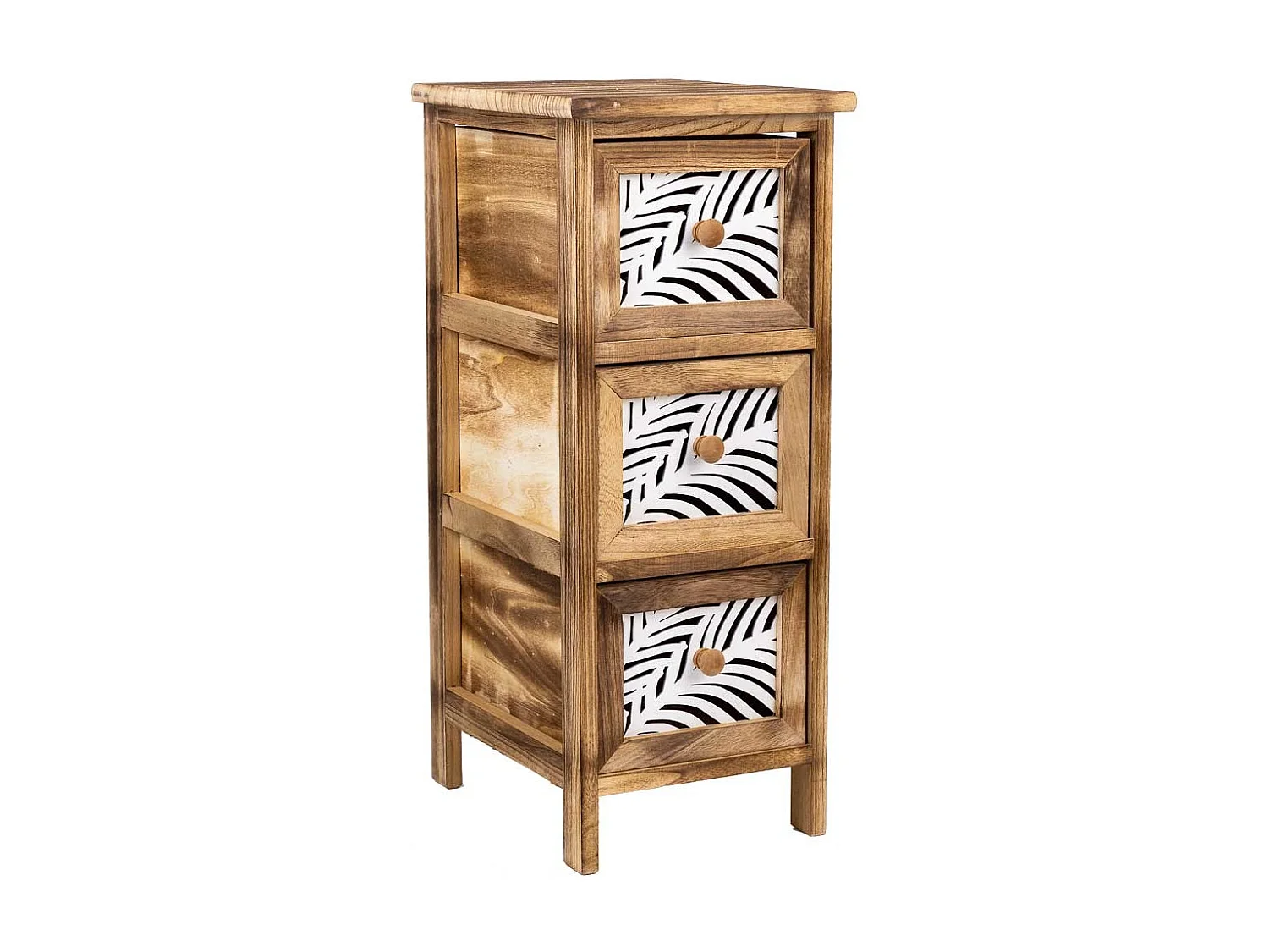 Chiffonnier En Bois Marron 26x32x63h