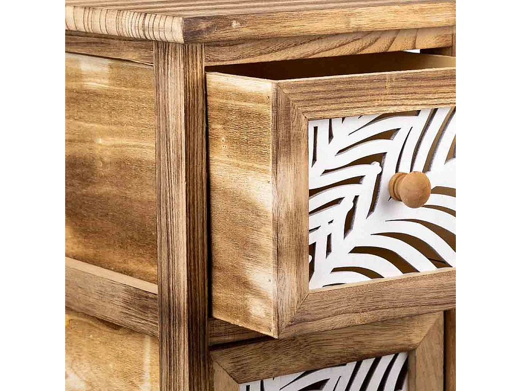 Chiffonnier En Bois Marron 26x32x63h