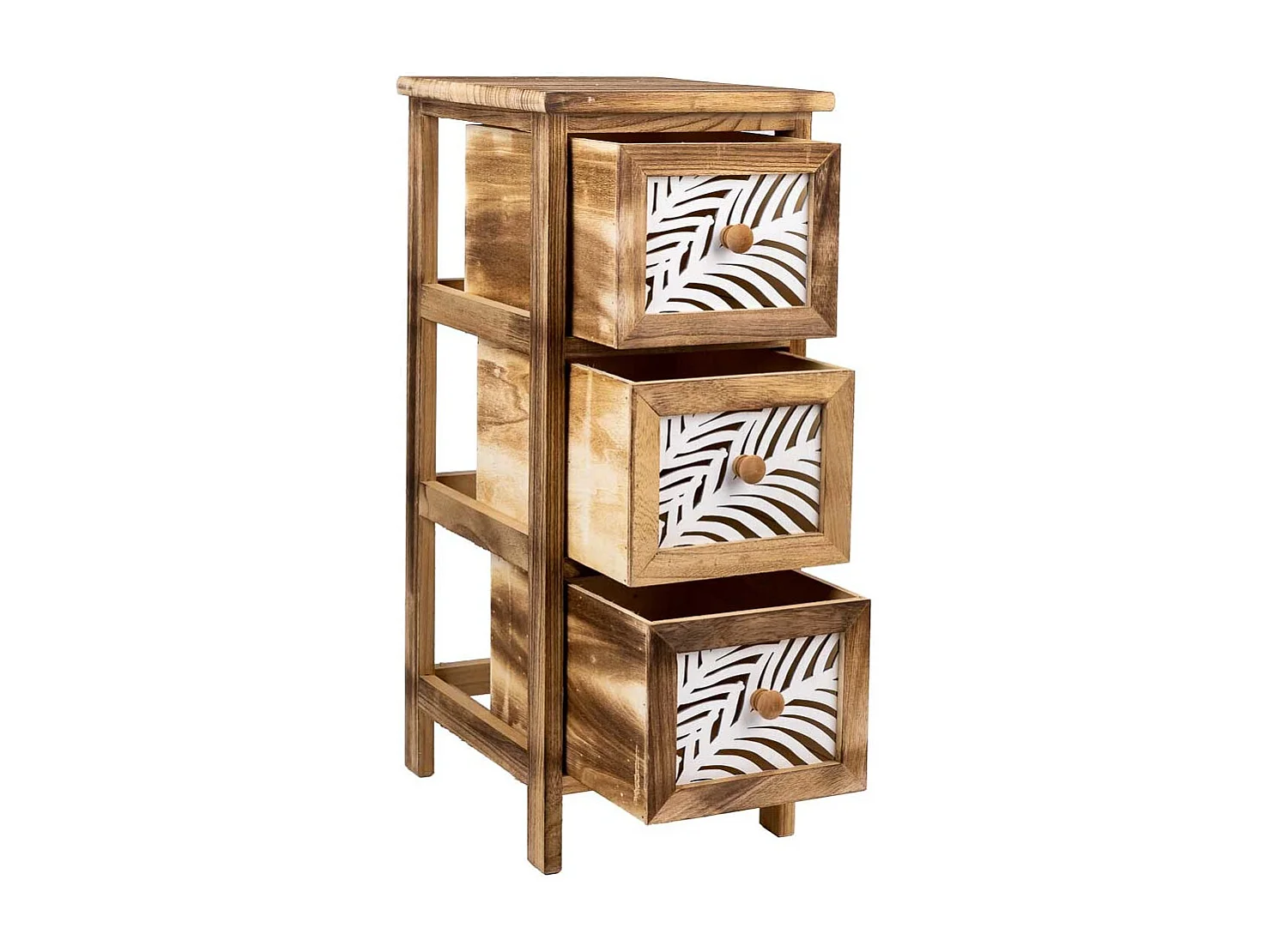 Chiffonnier En Bois Marron 26x32x63h