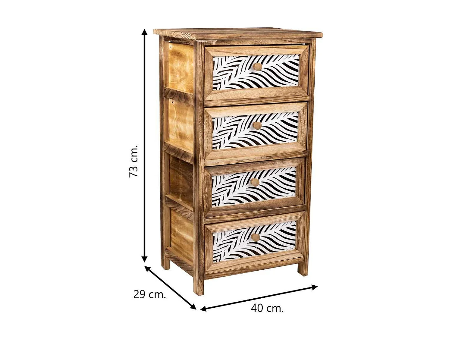 Chiffonnier En Bois Marron 40x29x73h