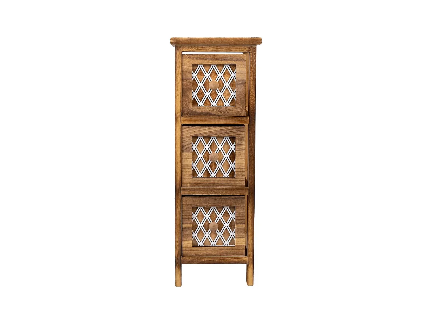 Chiffonnier En Bois Marron 22x26x61h