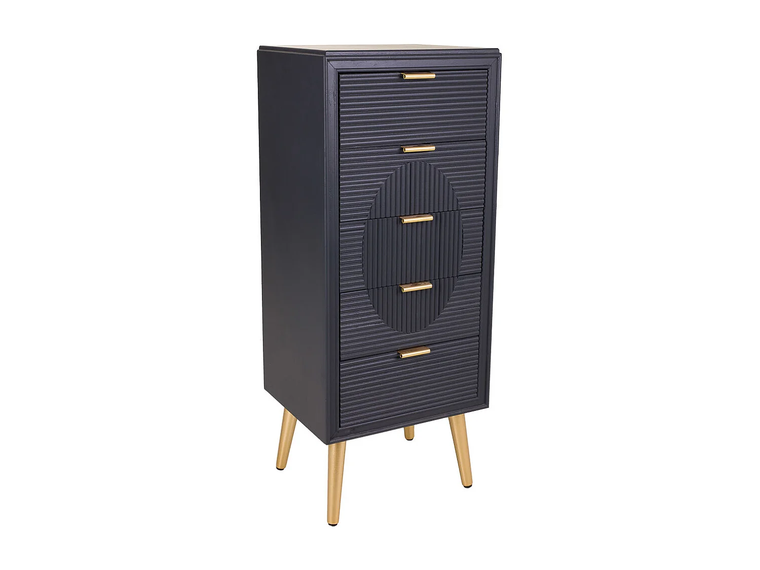 Cassettiera in legno grigio scuro 42x36,5x100,5h