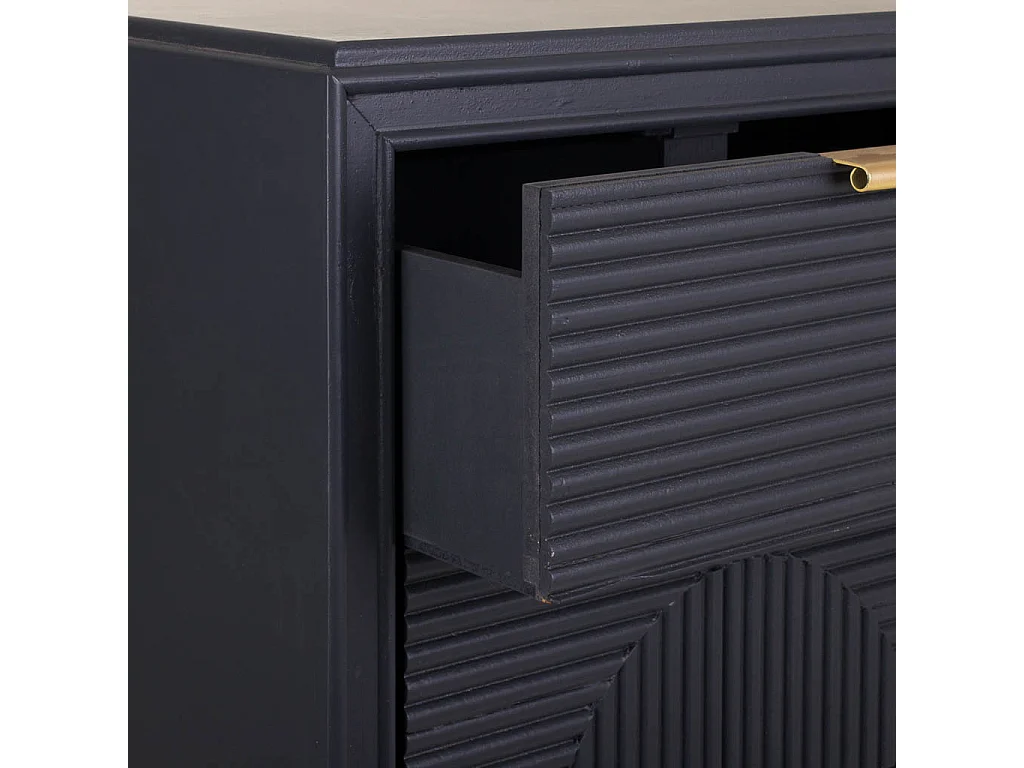 Cassettiera in legno grigio scuro 42x36,5x100,5h