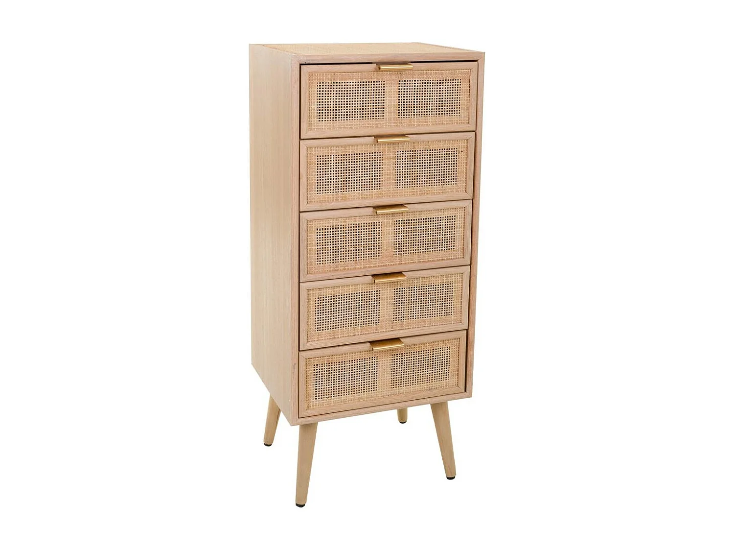 Kommode aus braunem Holz und Netz 42x36,5x100,5