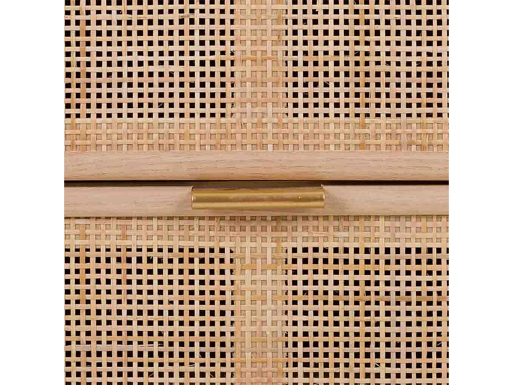 Kommode aus braunem Holz und Netz 42x36,5x100,5