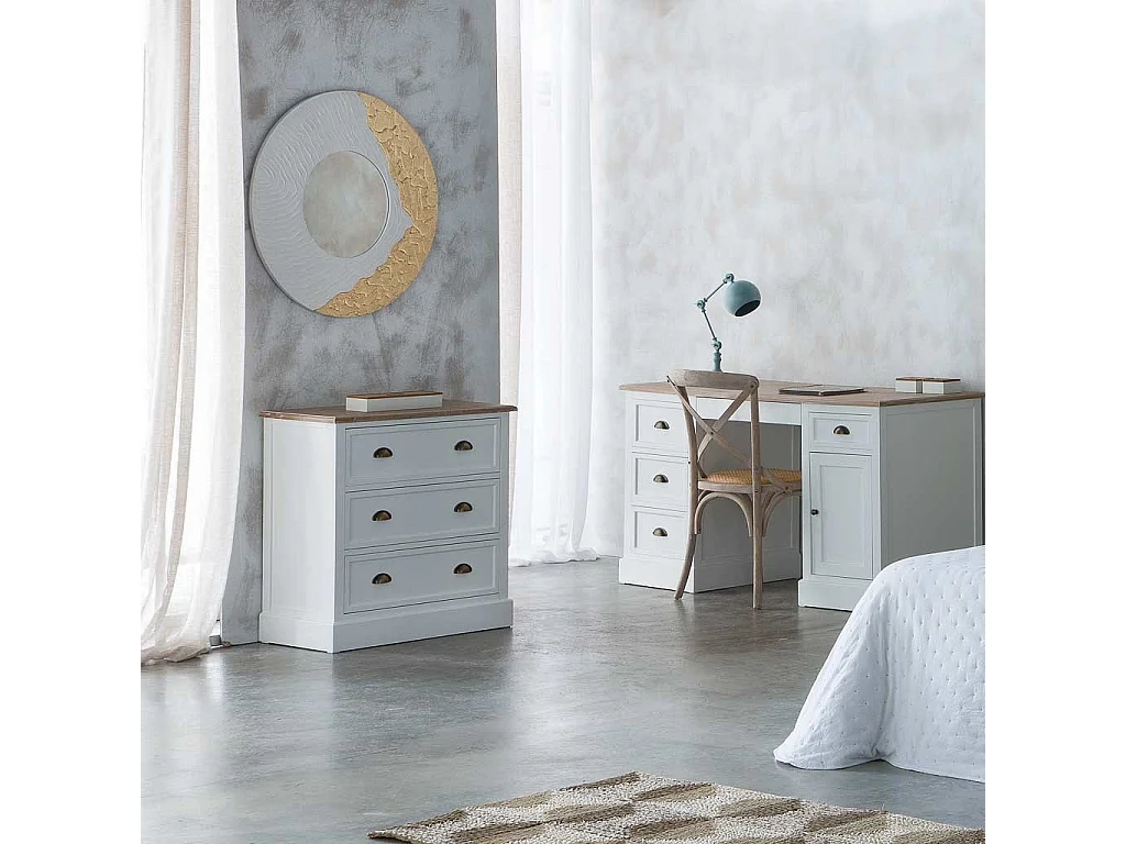 Cómoda de madera blanca 80x40x80