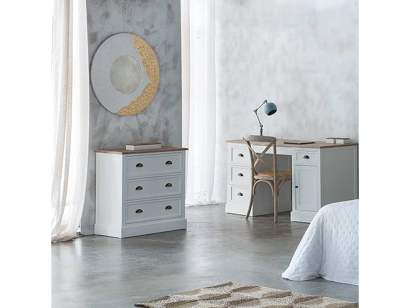 Cómoda de madera blanca 80x40x80