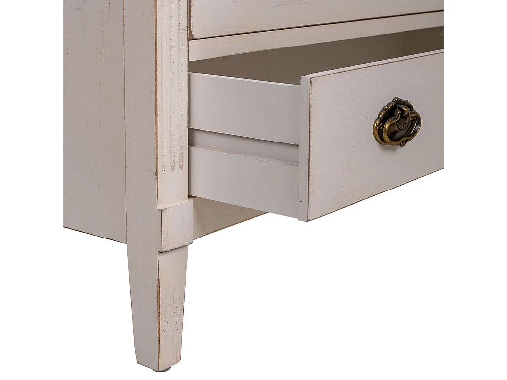 Cassettiera in legno bianco 82x36x90h