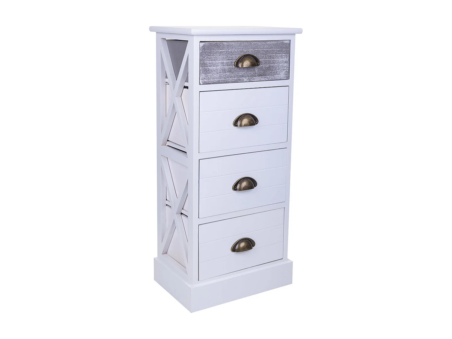 Chiffonnier en bois blanc 35x25x76h