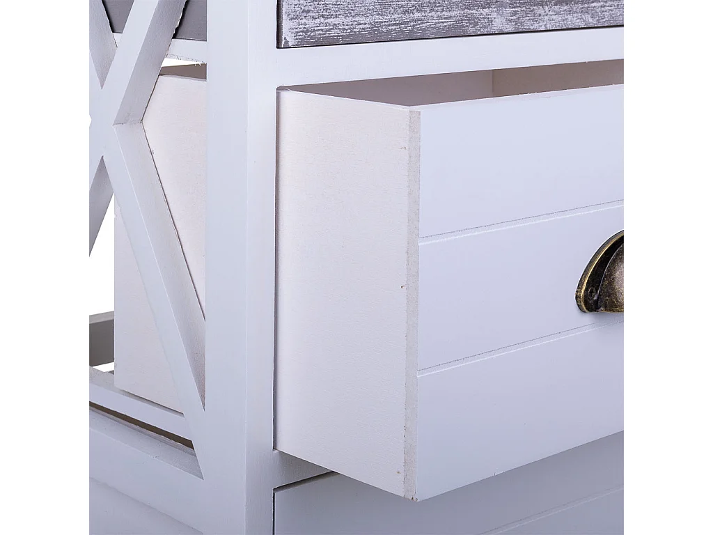 Chiffonnier en bois blanc 35x25x76h