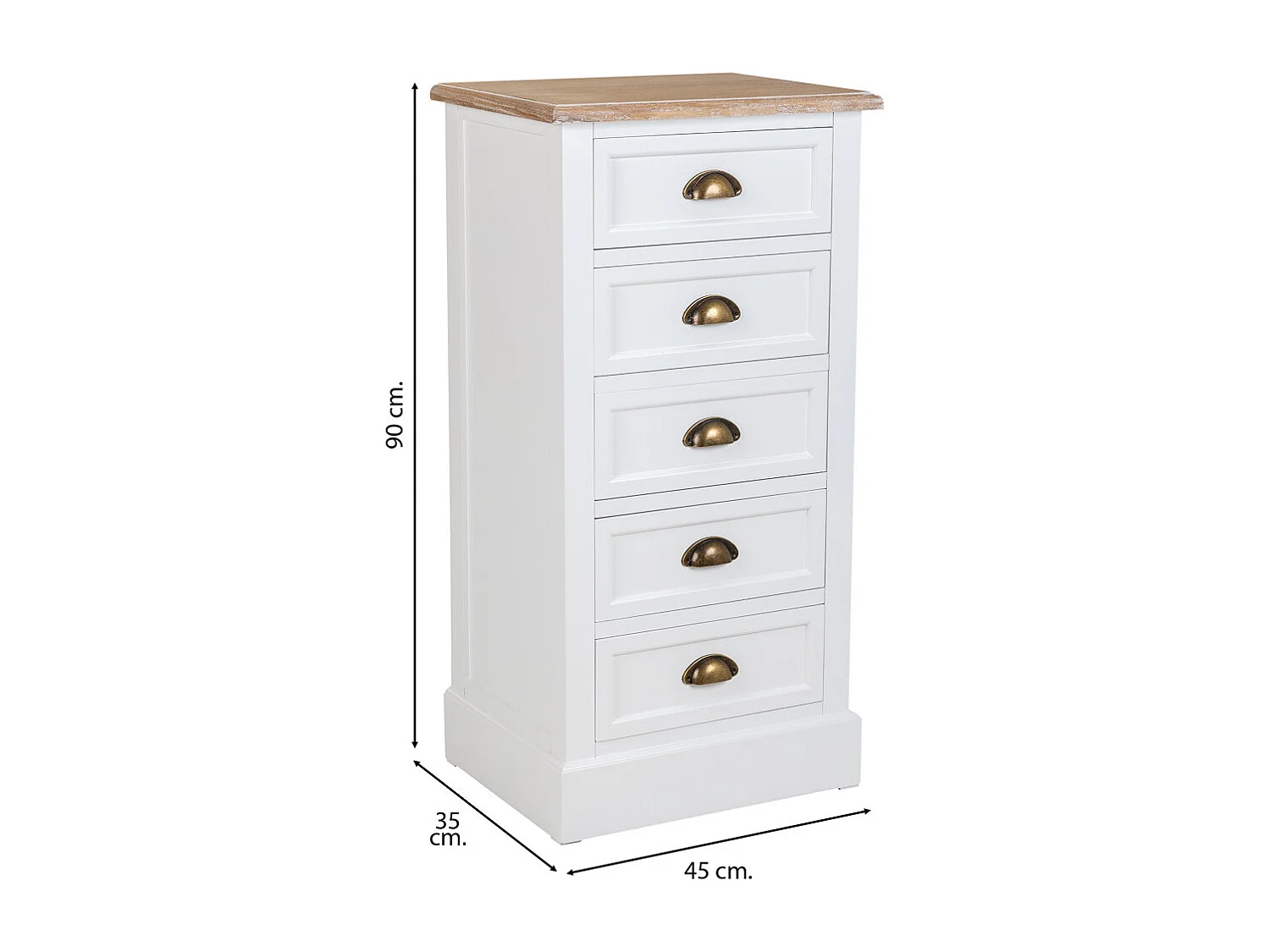 Sinfoner de madera blanco 45x35x90