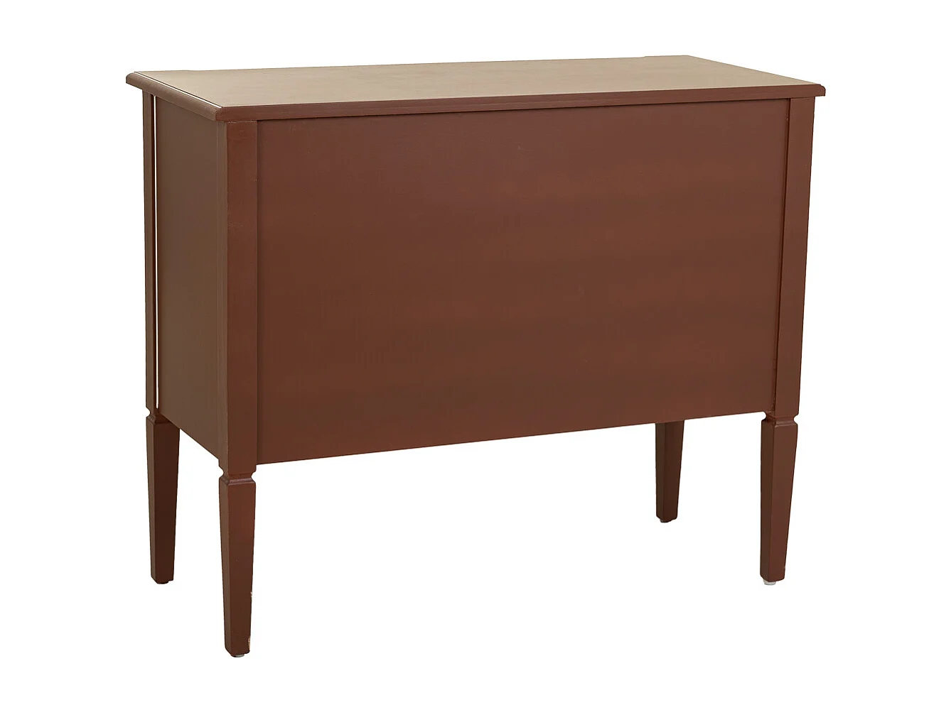 Kommode aus Holz und Rattan mit zwei braunen Schubladen, 88x38x72 cm