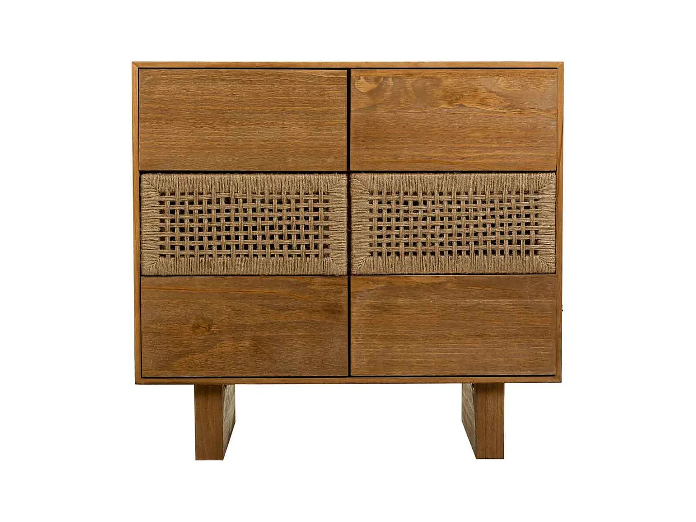 Commode en bois et corde tressée marron 80x36x75h