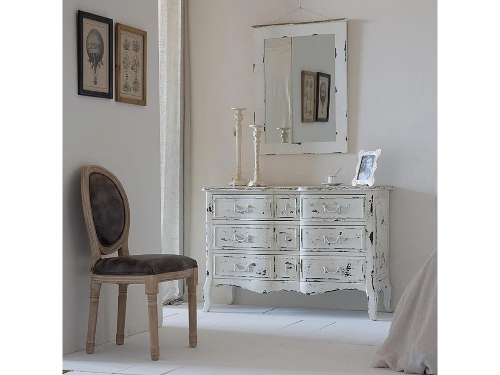 Commode en bois laqué blanc 120x51x84h