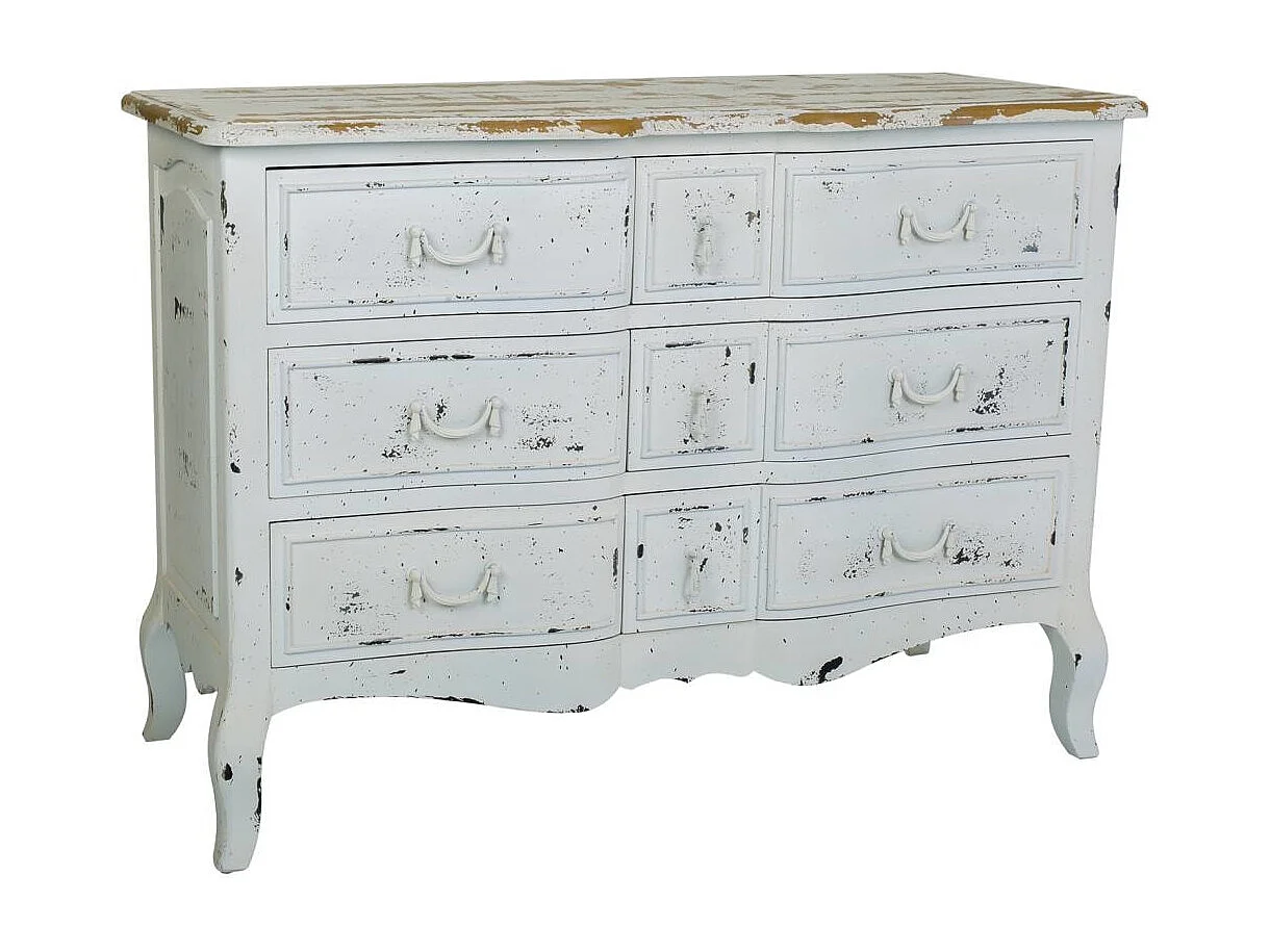 Commode en bois laqué blanc 120x51x84h