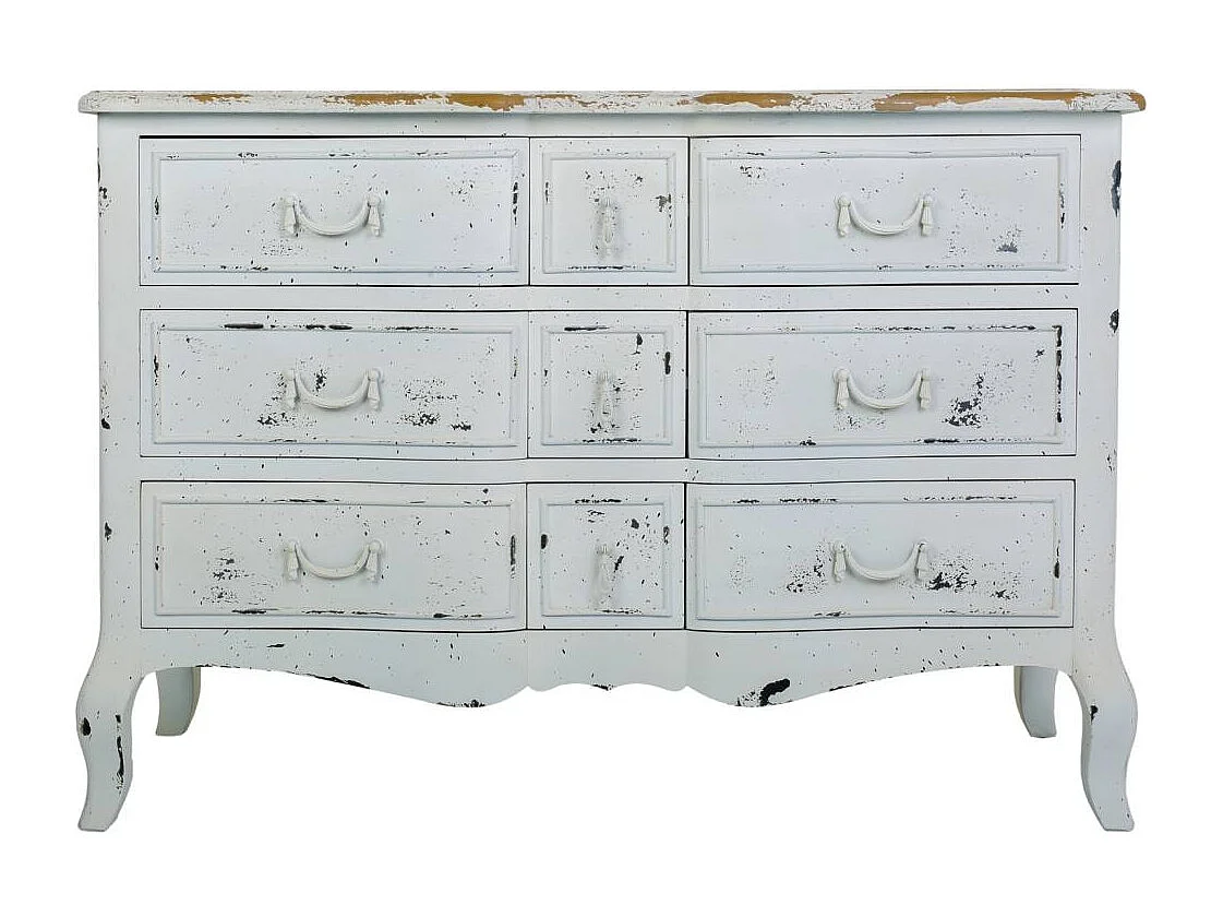 Commode en bois laqué blanc 120x51x84h