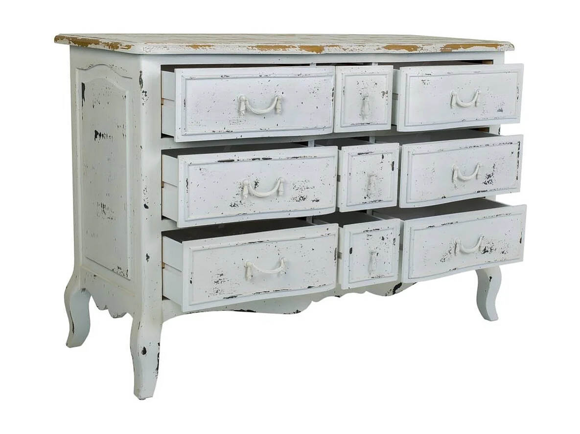 Commode en bois laqué blanc 120x51x84h