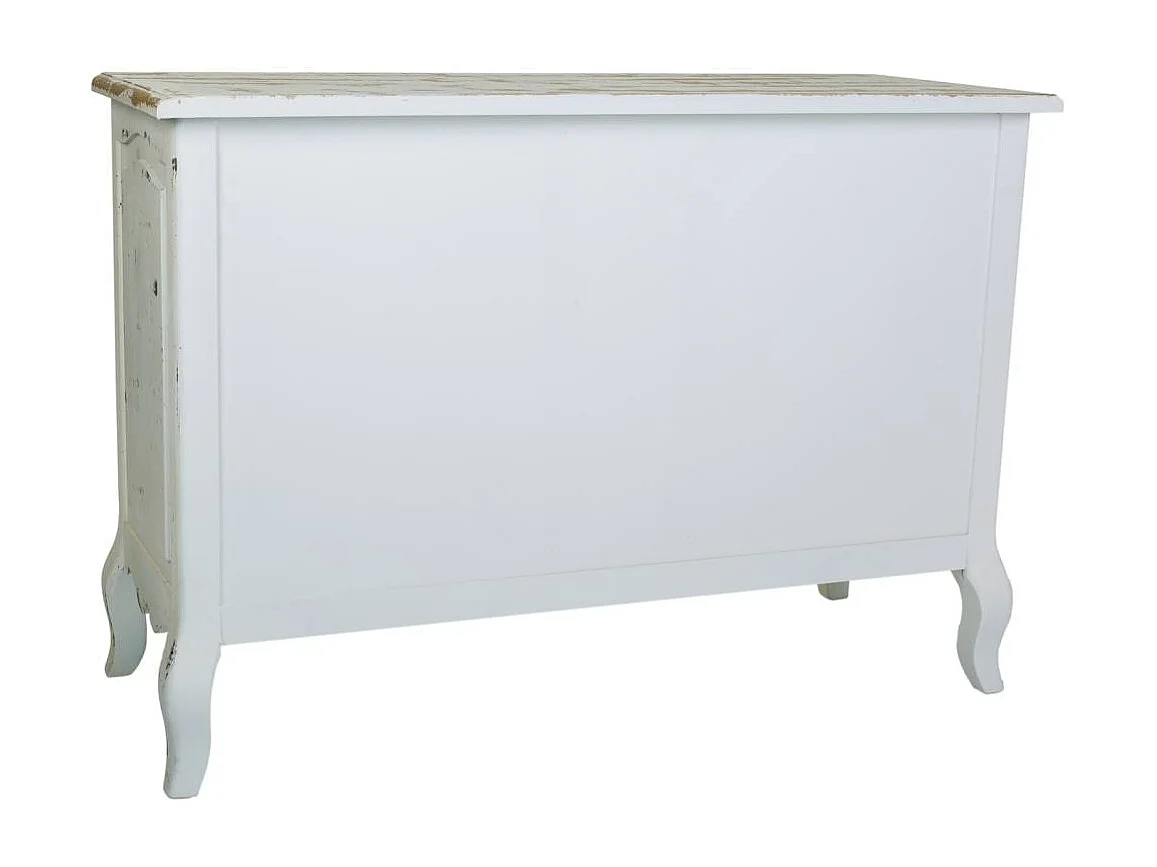 Commode en bois laqué blanc 120x51x84h