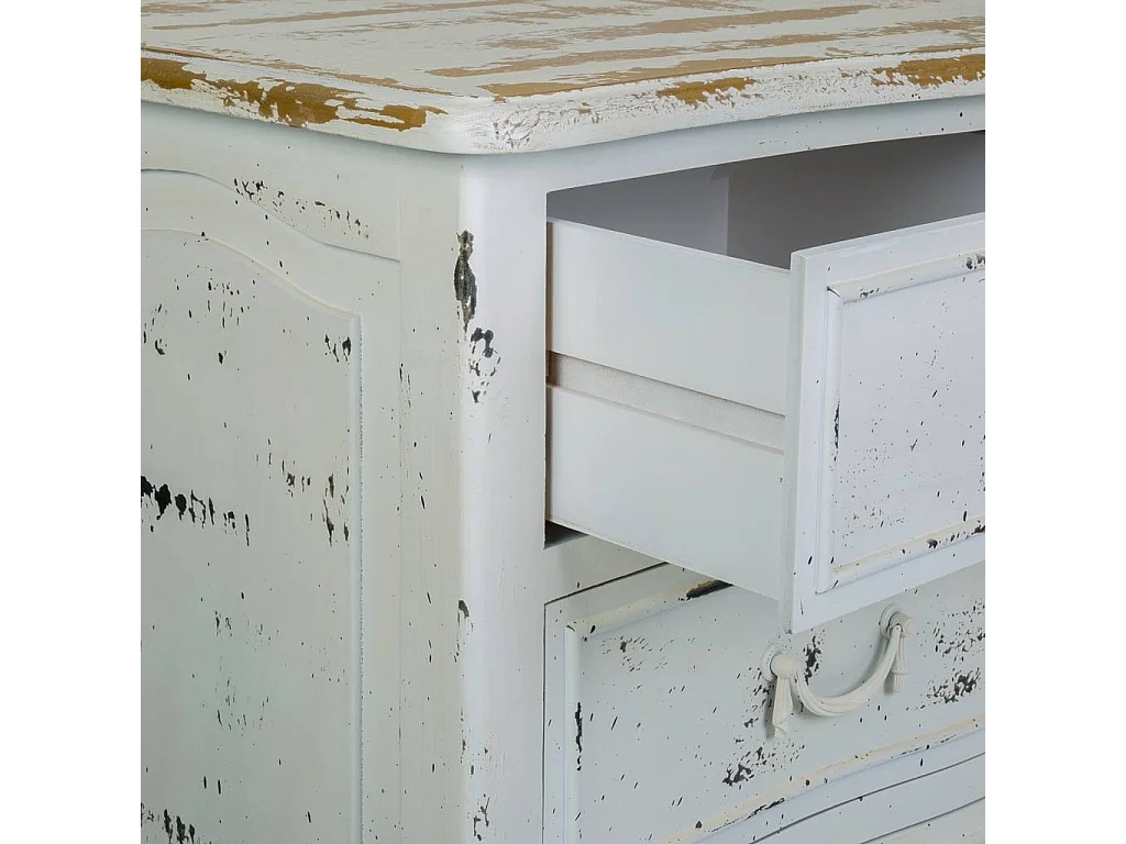 Commode en bois laqué blanc 120x51x84h