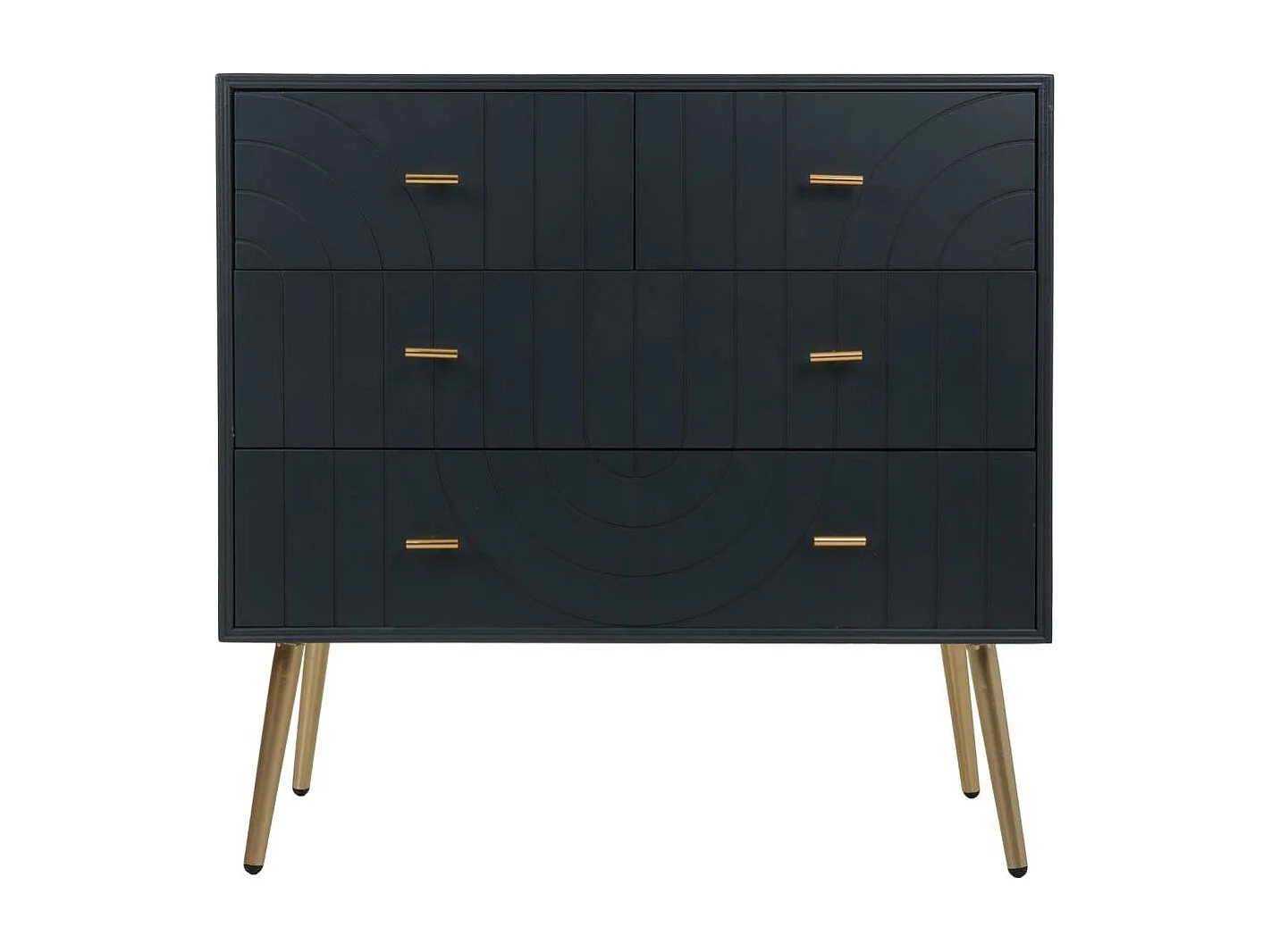 Cômoda madeira preta e metal 80x37x78