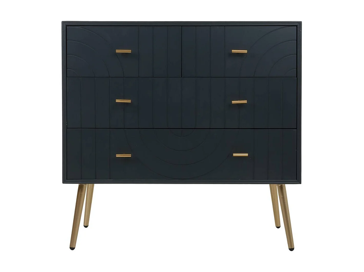 Cómoda de madera y metal gris oscuro 80x37x78