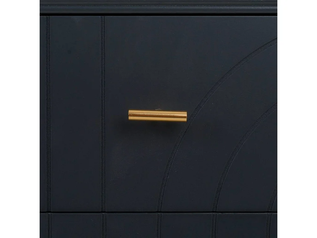 Cómoda de madera y metal gris oscuro 80x37x78