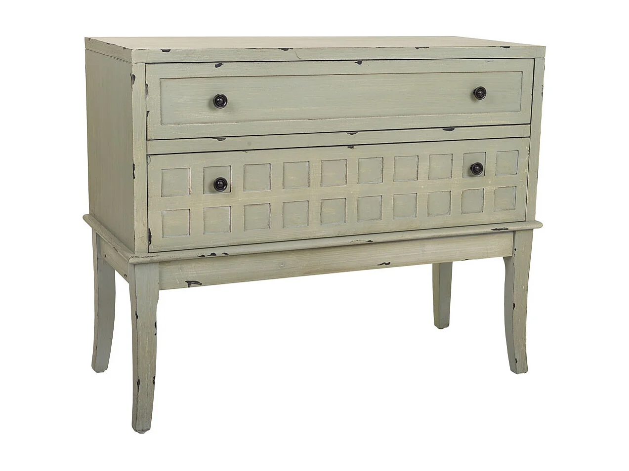 Cassettiera Mobile da ingresso in legno verde 88x38x72h