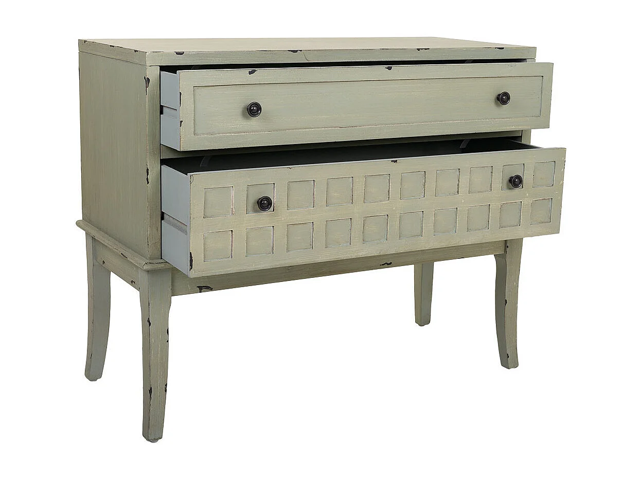 Cassettiera Mobile da ingresso in legno verde 88x38x72h