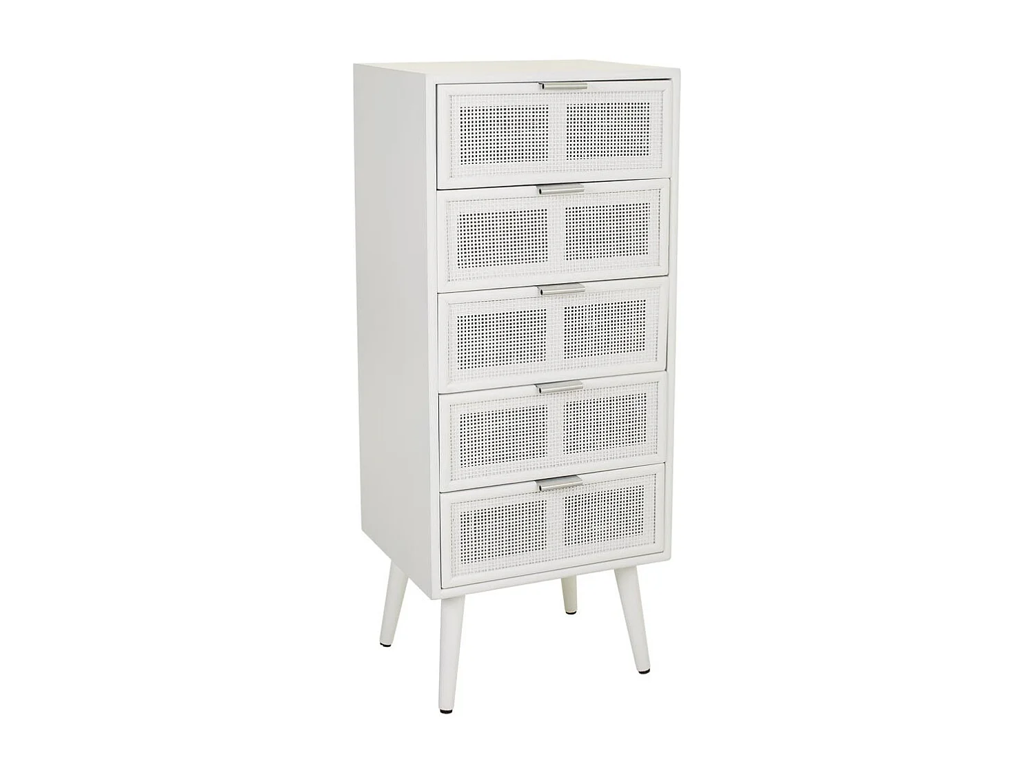 CassaSgabello in legno e rete bianca 42x36,5x100,5h