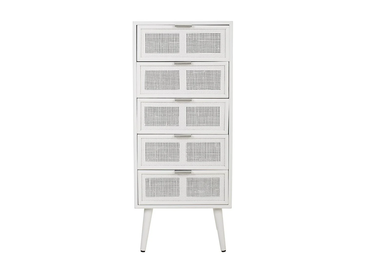 Symphonie aus Holz und weißem Netz, 42 x 36,5 x 100,5 h cm