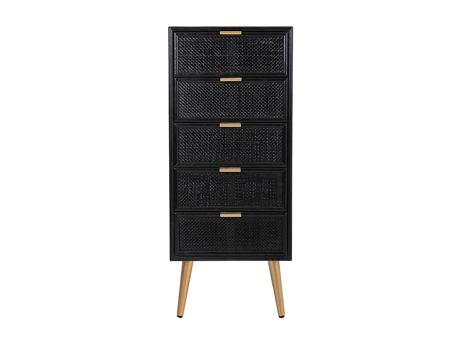 Settimanale in legno laccato nero e griglia 42x36,5x100,5h