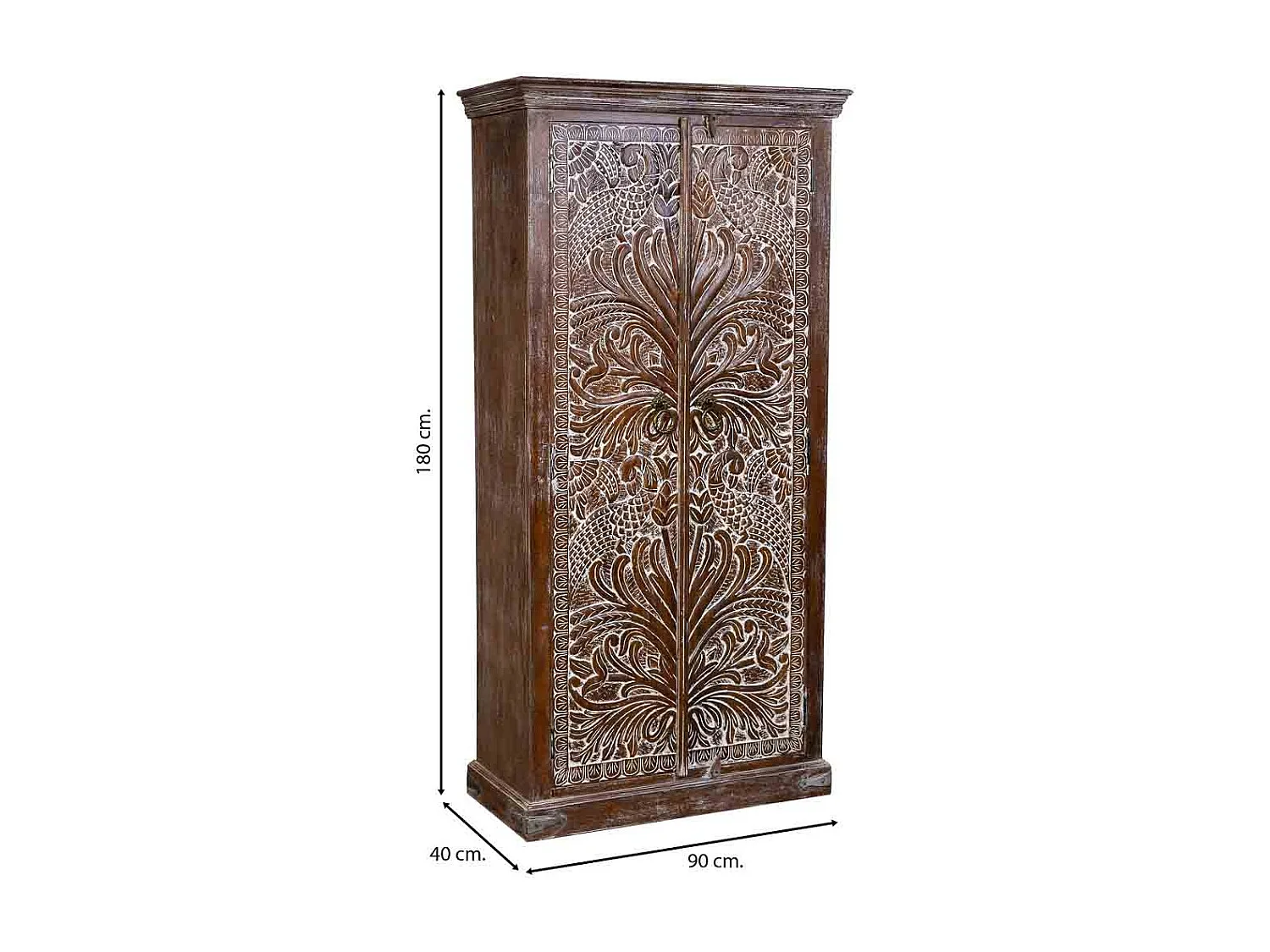 Armário de madeira marrom 90x40x180