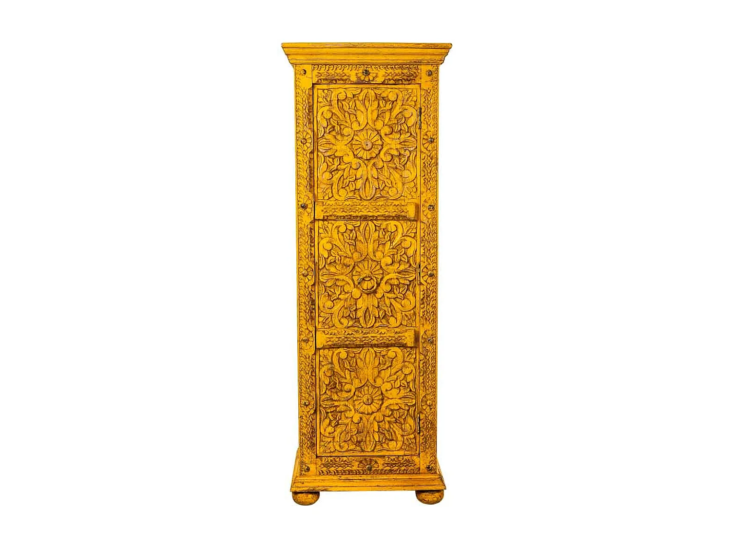 Armario de madera artesanal amarillo 53x40x149